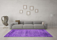 Machine Washable Oriental Purple Industrial Rug, wshurb2549pur