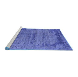 Sideview of Machine Washable Oriental Blue Industrial Rug, wshurb2549blu