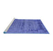 Sideview of Machine Washable Oriental Blue Industrial Rug, wshurb2549blu