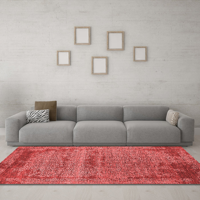 Industrial Red Washable Rugs