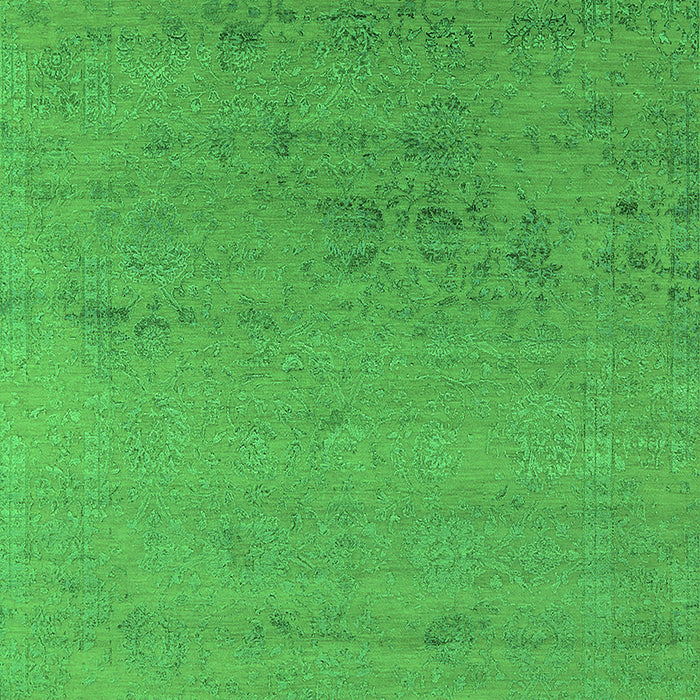 Machine Washable Oriental Green Industrial Area Rugs, wshurb2550grn