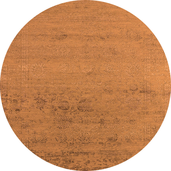 Round Oriental Orange Industrial Rug, urb2550org