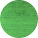 Round Oriental Green Industrial Rug, urb2550grn