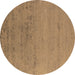 Round Oriental Brown Industrial Rug, urb2550brn