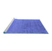 Sideview of Machine Washable Oriental Blue Industrial Rug, wshurb2550blu