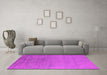 Machine Washable Oriental Pink Industrial Rug in a Living Room, wshurb2550pnk