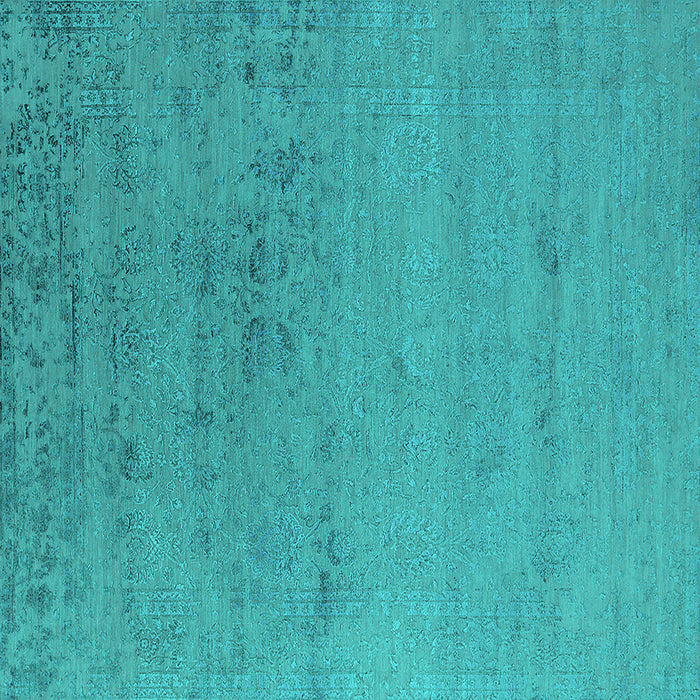 Square Oriental Turquoise Industrial Rug, urb2550turq