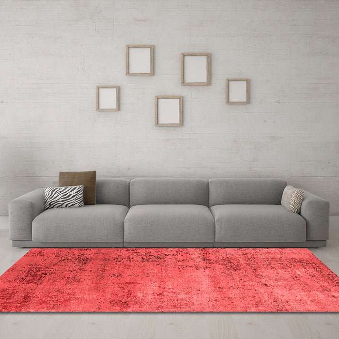 Industrial Red Washable Rugs