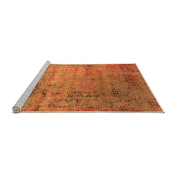 Sideview of Machine Washable Oriental Orange Industrial Area Rugs, wshurb2551org