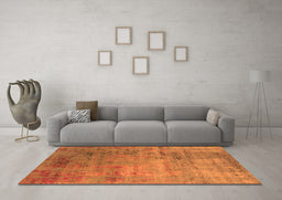 Machine Washable Oriental Orange Industrial Area Rugs in a Living Room, wshurb2551org