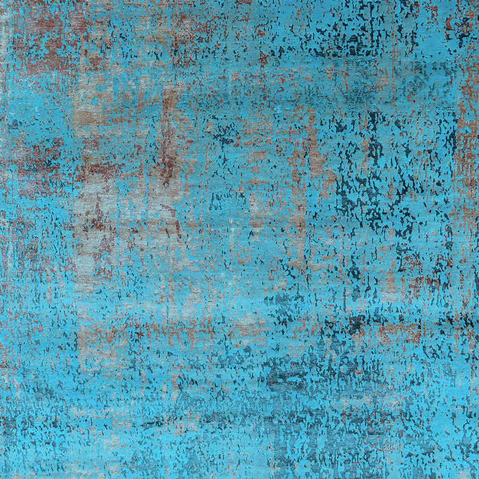 Machine Washable Oriental Light Blue Industrial Rug, wshurb2551lblu