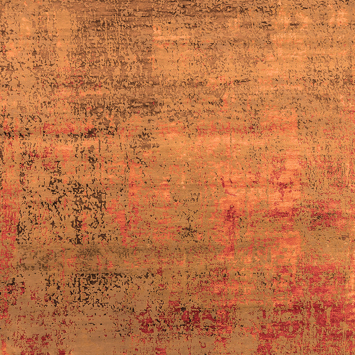 Square Oriental Orange Industrial Rug, urb2551org