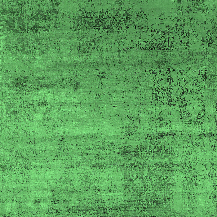 Square Machine Washable Oriental Emerald Green Industrial Area Rugs, wshurb2551emgrn