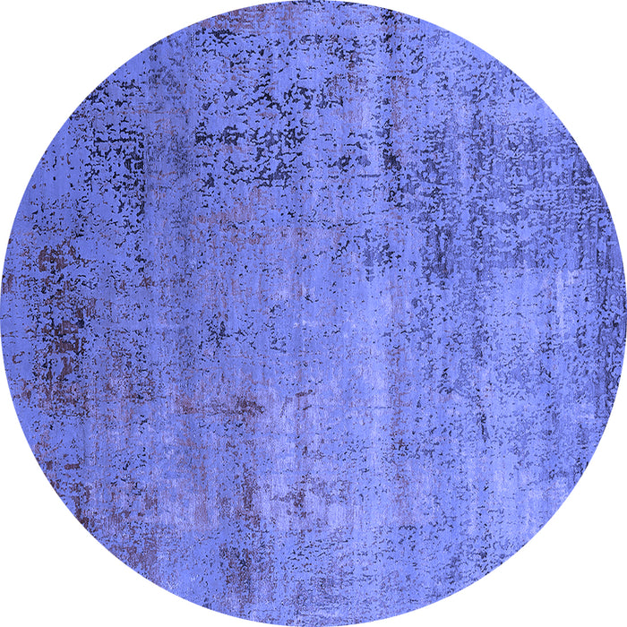 Round Oriental Blue Industrial Rug, urb2551blu