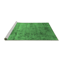 Sideview of Machine Washable Oriental Emerald Green Industrial Area Rugs, wshurb2551emgrn