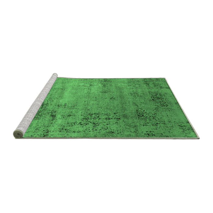 Sideview of Machine Washable Oriental Emerald Green Industrial Area Rugs, wshurb2551emgrn