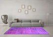 Machine Washable Oriental Purple Industrial Area Rugs in a Living Room, wshurb2551pur