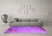 Machine Washable Oriental Purple Industrial Area Rugs in a Living Room, wshurb2552pur