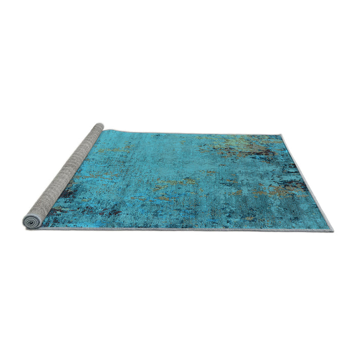 Sideview of Machine Washable Oriental Light Blue Industrial Rug, wshurb2552lblu