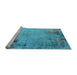 Sideview of Machine Washable Oriental Light Blue Industrial Rug, wshurb2552lblu