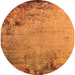 Round Oriental Orange Industrial Rug, urb2552org