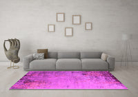 Machine Washable Oriental Pink Industrial Rug, wshurb2552pnk