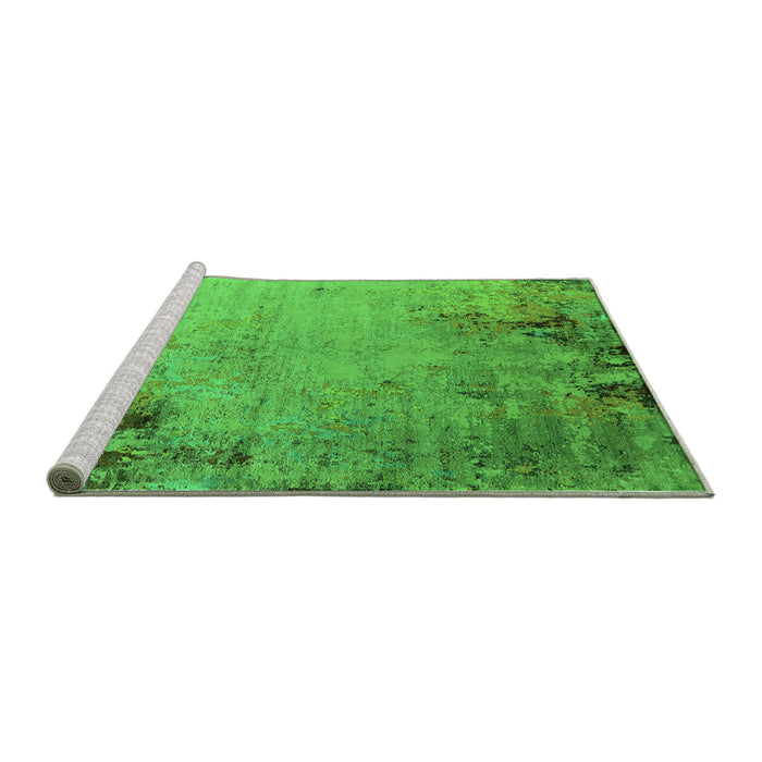 Sideview of Machine Washable Oriental Green Industrial Area Rugs, wshurb2552grn