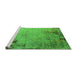 Sideview of Machine Washable Oriental Green Industrial Area Rugs, wshurb2552grn