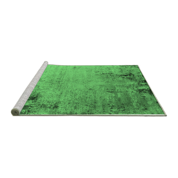 Sideview of Machine Washable Oriental Emerald Green Industrial Area Rugs, wshurb2552emgrn