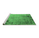 Sideview of Machine Washable Oriental Emerald Green Industrial Area Rugs, wshurb2552emgrn