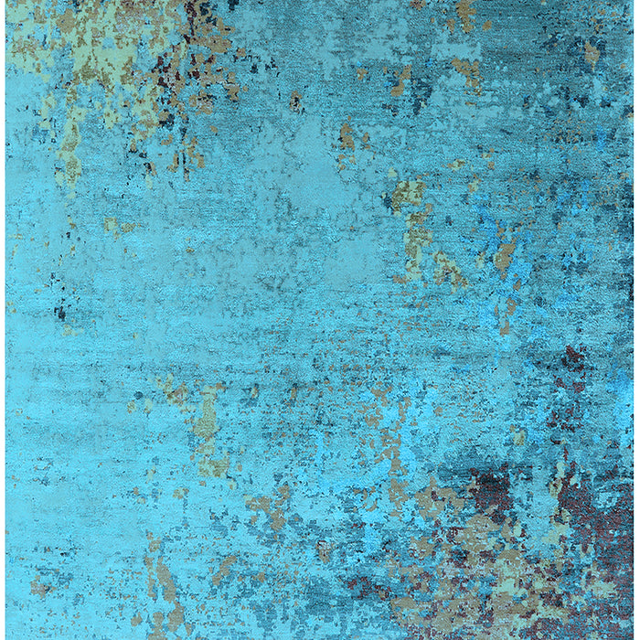 Machine Washable Oriental Light Blue Industrial Rug, wshurb2552lblu