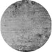 Round Oriental Gray Industrial Rug, urb2552gry