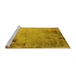 Sideview of Machine Washable Oriental Yellow Industrial Rug, wshurb2552yw