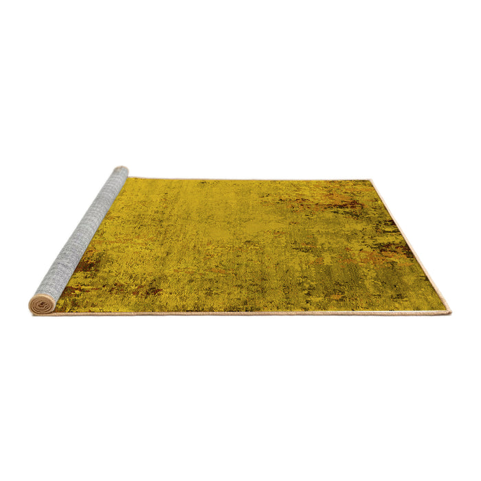 Sideview of Machine Washable Oriental Yellow Industrial Rug, wshurb2552yw