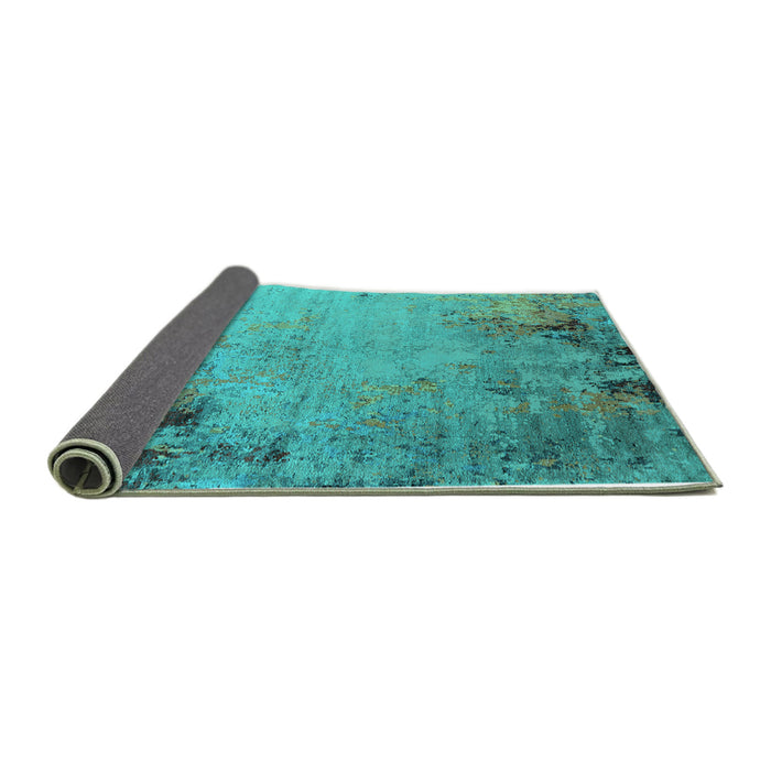 Sideview of Oriental Turquoise Industrial Rug, urb2552turq