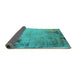 Sideview of Oriental Turquoise Industrial Rug, urb2552turq