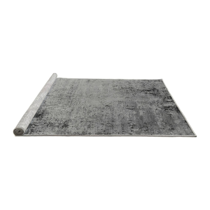 Sideview of Machine Washable Oriental Gray Industrial Rug, wshurb2552gry