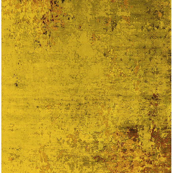 Machine Washable Oriental Yellow Industrial Rug, wshurb2552yw