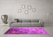 Machine Washable Oriental Pink Industrial Rug in a Living Room, wshurb2553pnk