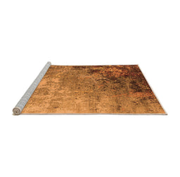 Sideview of Machine Washable Oriental Orange Industrial Area Rugs, wshurb2553org