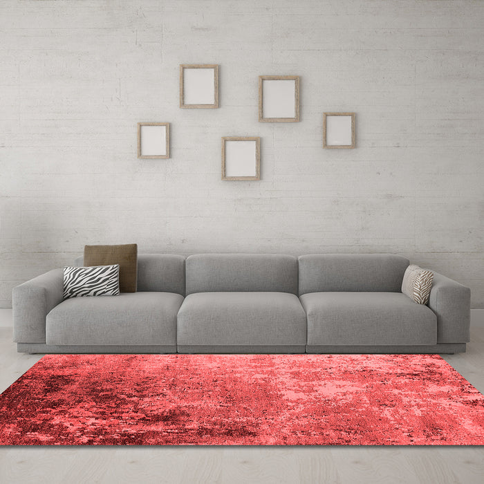 Industrial Red Washable Rugs