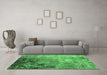 Machine Washable Oriental Emerald Green Industrial Area Rugs in a Living Room,, wshurb2553emgrn