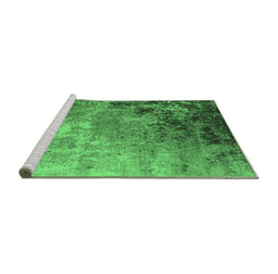 Sideview of Machine Washable Oriental Emerald Green Industrial Area Rugs, wshurb2553emgrn