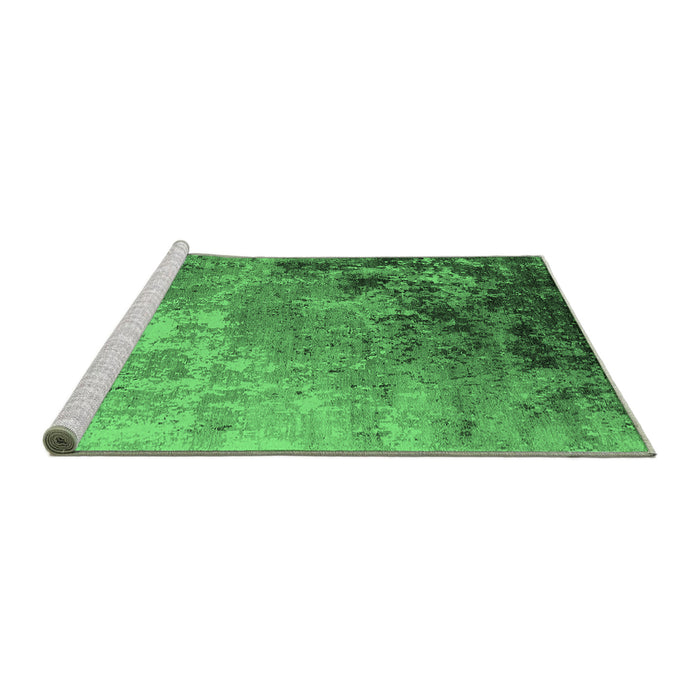Sideview of Machine Washable Oriental Emerald Green Industrial Area Rugs, wshurb2553emgrn