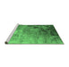 Sideview of Machine Washable Oriental Emerald Green Industrial Area Rugs, wshurb2553emgrn