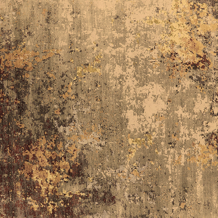 Square Machine Washable Oriental Brown Industrial Rug, wshurb2553brn