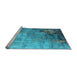 Sideview of Machine Washable Oriental Light Blue Industrial Rug, wshurb2553lblu