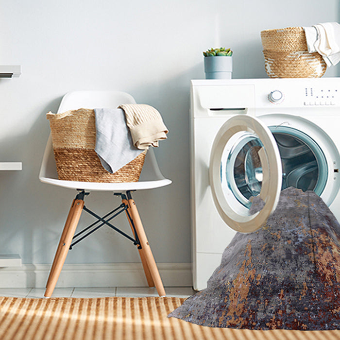 Machine Washable Industrial Modern Puce Purple Rug in a Washing Machine, wshurb2553