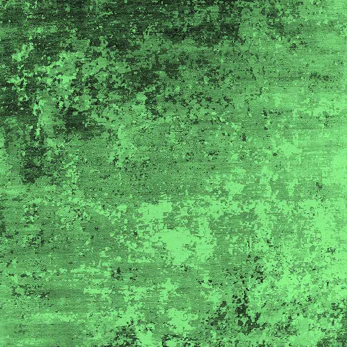 Square Oriental Emerald Green Industrial Rug, urb2553emgrn