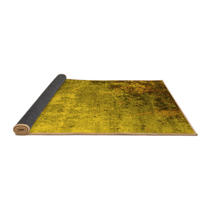 Sideview of Oriental Yellow Industrial Rug, urb2553yw